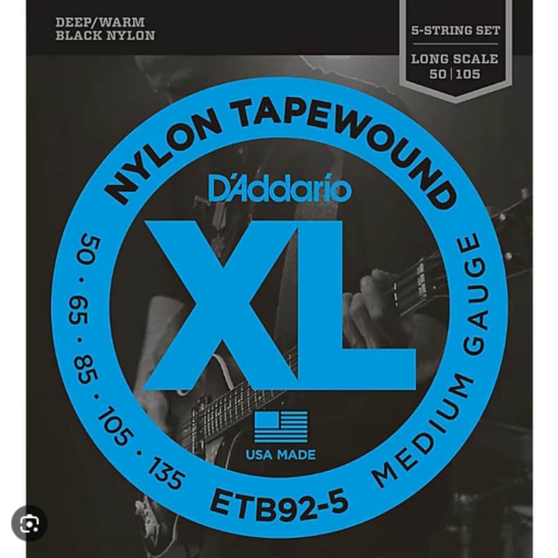 D'Addario XL Nylon Tapewound Bass Guitar Strings -  Medium Long Scale - .050-.105 image 1