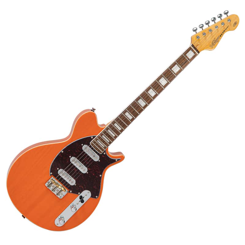 Vintage REVO Series 'Vision' Electric Guitar ~ Trans Orange Tr...