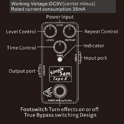 Simple Sam Tape X Analog+Digital Tape Delay Guitar Effect Pedal True Bypass Astounding Tone image 9
