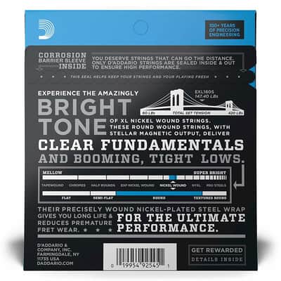 D'Addario EXL160S Nickel Wound Bass Guitar Strings, Medium, 50-105, Short Scale image 3