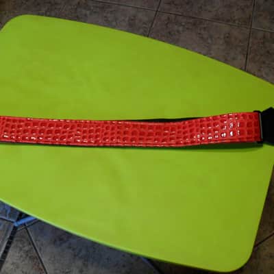 Get'm Get'm Aussie Gator Dragon Red Guitar and Bass Straps 2" - Aussie Gator Dragon Red image 8
