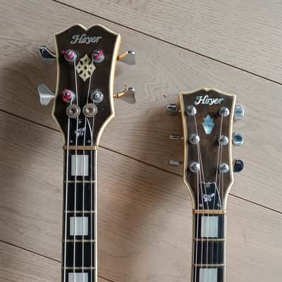 Hoyer Double Neck Bass and Guitar 1970s - Natural image 7