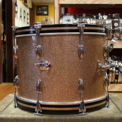 1966 Slingerland Modern Jazz Outfit in Sparkling Champagne Pearl 14x20 8x12 14x14 image 4