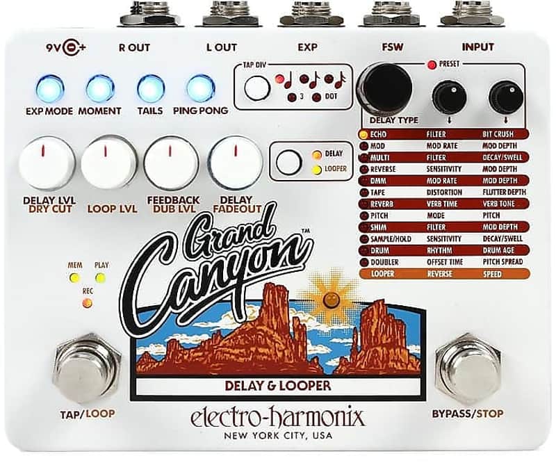 Electro-Harmonix Grand Canyon Delay and Looper- White image 1