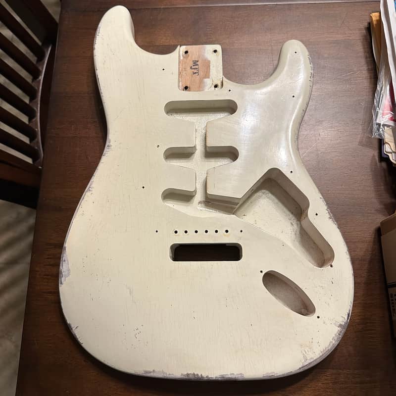 MJT Nitro Relic Stratocaster Body vintage style SSS - Antique White image 1