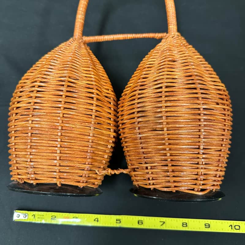 Toca Double Caxixi, LARGE, Rattan, Dual Pod with Hard Bottoms - NEW image 1