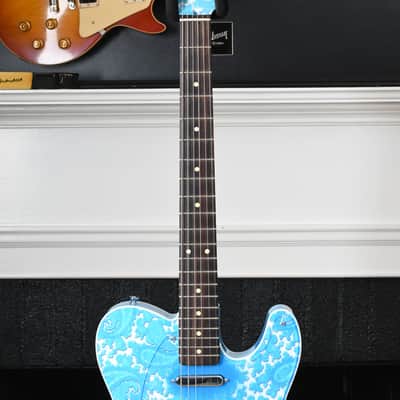 Crook Telecaster Blue Sparkle Paisley Two Necks both Maple and Rosewood Option image 3