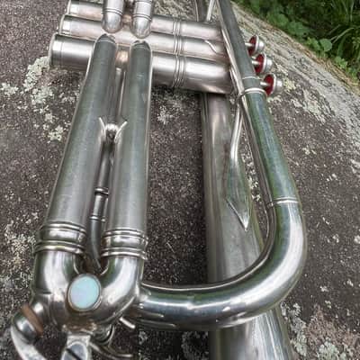 Antique York Professional Cornet #108179 Silver Plate c.1935 — Patent Pistons, Gold Wash Bell, Player Condition image 16