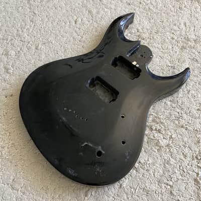 Black HH Double Cutaway Guitar Solid Body image 1