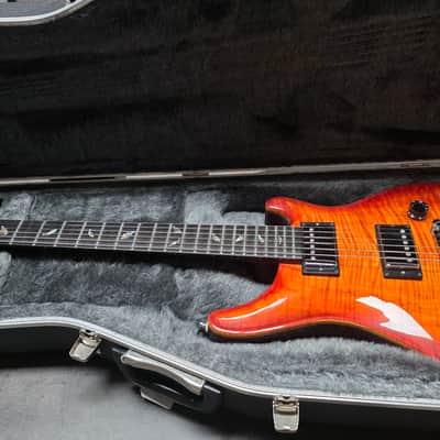 Joe White Guitarworks British Custom Shop UK Boutique Luthier AAA Flame 10 Top Sunburst Tomato Soup Masterbuilt Master Built Custom Abalone Leaf Inlay 22 PRS Tribute image 4