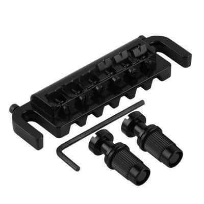 Les Paul SG Style Flexible Wraparound Bridge Tailpiece, Black image 1