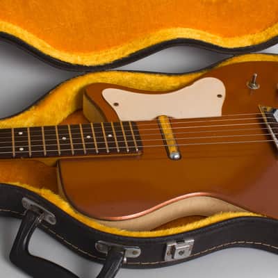 Silvertone Model 1417L Semi-Hollow Body Electric Guitar, made by Danelectro (1959), ser. #1049, black hard shell case. image 14