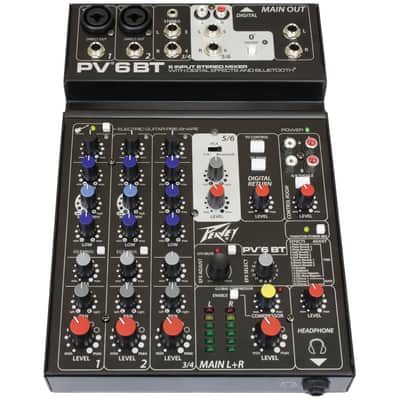 Peavey PV 6 BT 6 Channel Mixer with Bluetooth