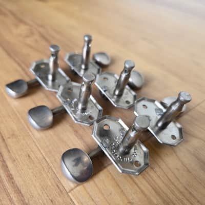 Set of Vintage 1948 - 1952 Kluson Metal Button, 3x3 Individual Open Back Martin Guitar Tuning Keys! image 5