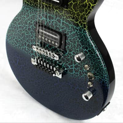 Custom Crackle Painted and Upgraded Epiphone LP Special ll Electric Guitar With Matching Headstock image 3