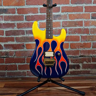 Jackson USA Custom Super Strat Charvel San Dimas Style Fender Headstock 1991 Hot Rod Flames image 5