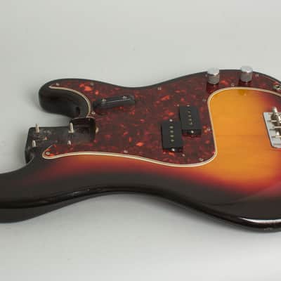 Fender  Precision Bass Solid Body Electric Bass Guitar (1962), ser. #83915, original brown tolex hard shell case. image 14