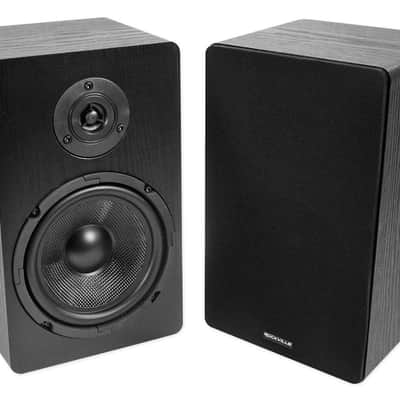 (2) Rockville RockShelf 68B Black 6.5" Bookshelf Speakers+Bluetooth/Wifi Amp+Sub image 3
