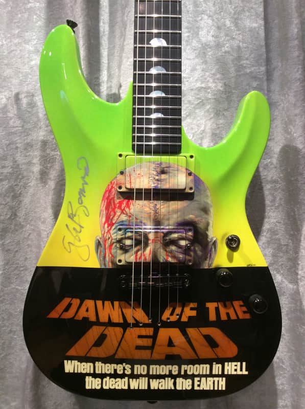 Custom Schecter 2002 NAMM Convention Horror Masterworks Display Catalog Guitar SIGNED Dawn Of The Dead George Romero Horror Halloween image 1
