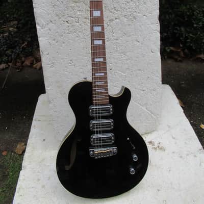 Brownsville Choirboy Hollow Body Guitar, 3 Pickup,  Black Sparkle, Plays & Sounds Good image 1