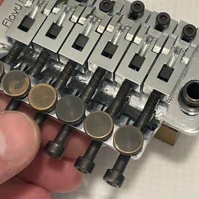 1980's Era Original Floyd Rose Made in Germany Chrome Tremolo Bridge Vibrato Kramer Guitar FU Tone Brass Block image 15