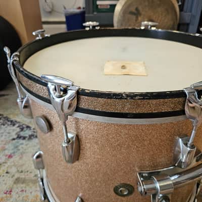 Gretsch Round Badge 18-14-12" 6-ply Bop Kit - Champagne Sparkle 1960s image 3
