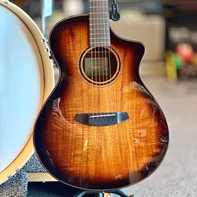 Breedlove Pursuit Exotic S Concert Acoustic-Electric Guitar, Edgeburst Koa image 1