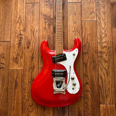 1990s Mosrite The Ventures Vibramute '65 Reissue Electric Guitar Red MIJ Kurokomo Japan image 2