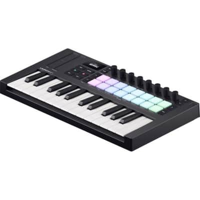 Novation Launchkey Mini 25 MK4 USB MIDI Keyboard Controller (25 Mini Keys) Bundle with Auray FP-P1L Universal Piano-Style Sustain Pedal and Hosa Mid-310 Black 10 ft. Midi cable image 4