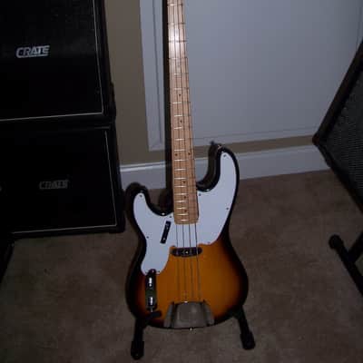TELE  BASS  2 Tone Sunburst LEFT HANDED LEFTY UP GRADED DUNCAN BASSLINE PICKUP GIG BAG image 2