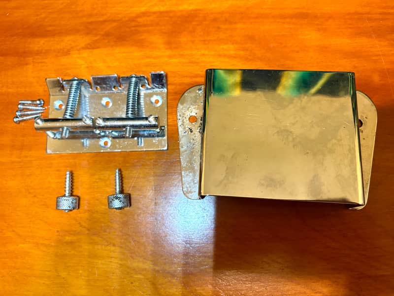 Teisco Bass bridge and cover 60’s - Chrome image 1