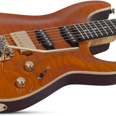 Schecter California Classic Series Electric Guitar w/ Case - Transparent Amber Bild 3