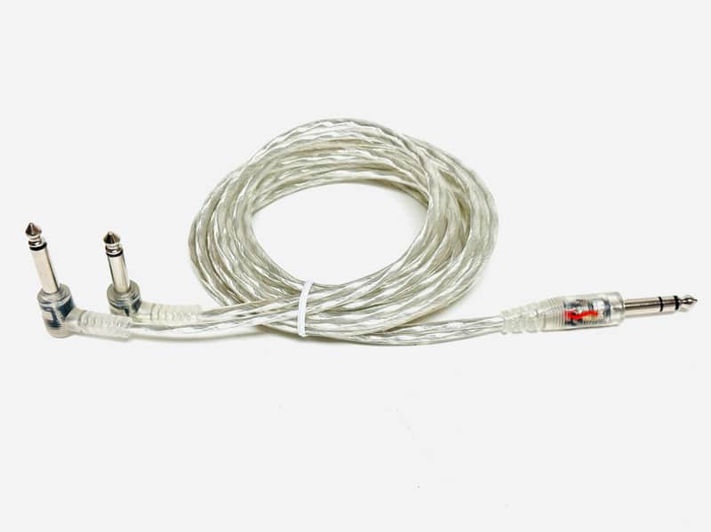 10ft Splitter Transparent Clear Silver For ROLAND BOSS  V-Drum Splitter Cable Cord Long Y-Cable Male image 1