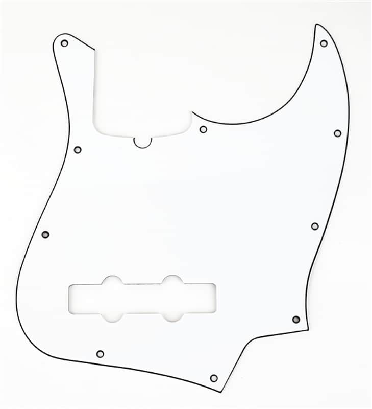Fender - 10-Hole Contemporary Jazz Bass Pickguards Pickguard, 10-Hole Mount (with Truss Rod Notch), W/B/W, 3-Ply image 1