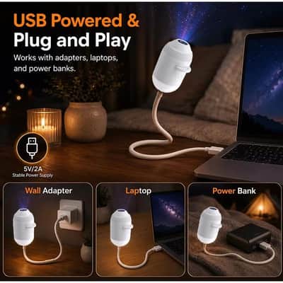 USB Starry Sky Projector Night Light 360° Rotating Galaxy Lamp image 6