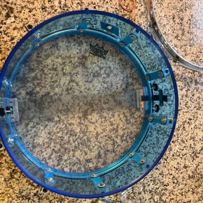Ludwig Vistalite 70s Acrylic Snare Drum  - Blue Transparent image 12