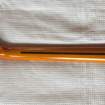 Fender Squire Tele,Telecaster Guitar NECK, CUSTOM UPGRADED to simulate a 60's Neck, with a NEW vintage Nitrocellulose Amber Finish,Kluson style tuners, New Vntage Tele Neck Logo decal image 8