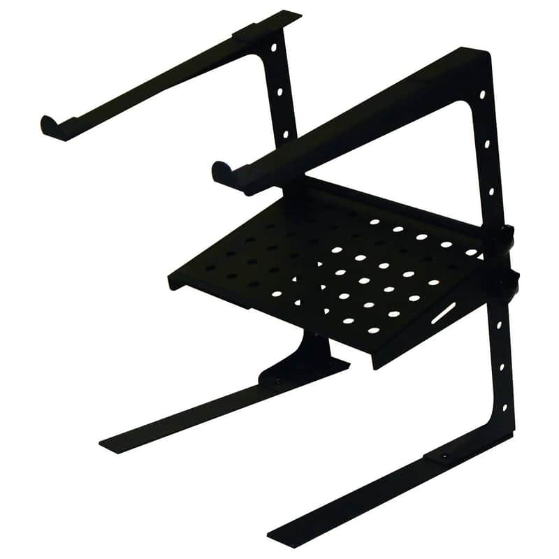 Odyssey LSTANDCOMBO, Black L Stand With Table/Case Clamps And Detachable Accessory Tray Combo Package image 1