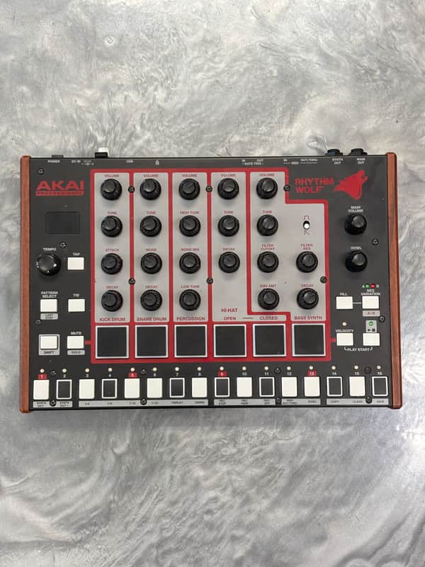 Akai Rhythm Wolf Analog Drum Machine and Bass Synthesizer 2014 - Present - Black image 1