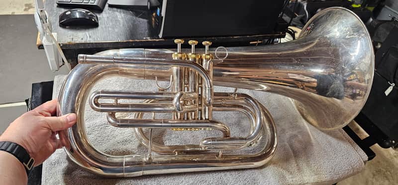 King System Blue SB30-LE Silver Marching Euphonium image 1