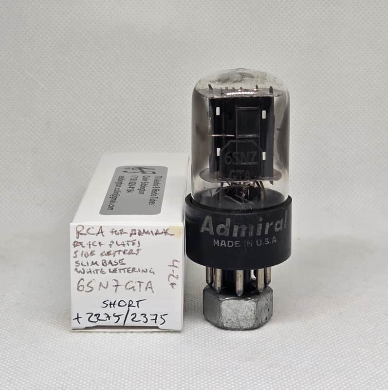 RCA 6SN7GTA Black Plate Dual Side Getter Perfectly Balanced Single NOS 6SN7 6SN7GT image 1