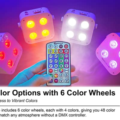 Rockville 4 PACK MINI IR4 White DJ/Party Par Wash Up Lights+Wireless DMX+App+Bag image 11
