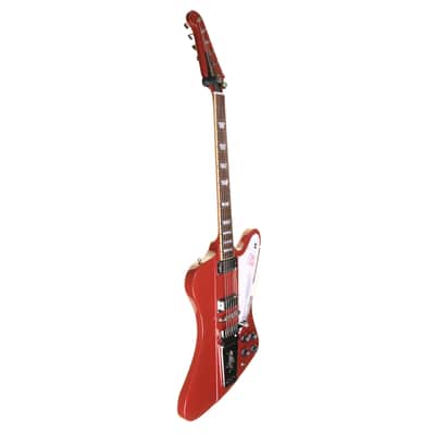 Epiphone Inspired by Gibson Custom 1963 Firebird V Vibrola Electric Guitar, Ember Red with Case image 4