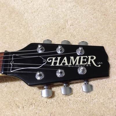 HAMER USA Sunburst Archtop AAAA 10 Top Flametop Electric Guitar and Case image 2