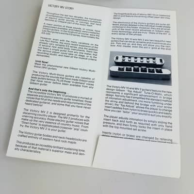Gibson Victory MV Guitar Series Pre-Owner's Manual 1981 image 3