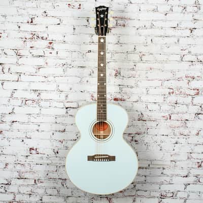 Epiphone J-180 LS Frost Blue - Incl. Hard Case image 2