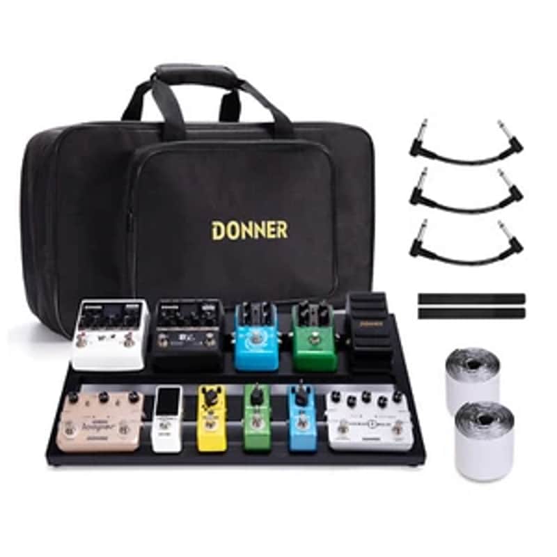 New 🎸Donner Aluminium Effects Pedal Board 20 x 11 x 4" Pedalboard + Patch Cable Bag image 1