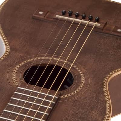 Vintage VTR800PB-USB Viator Paul Brett USB Electro-Acoustic Travel Guitar Antiqued image 5