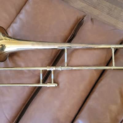 Vintage York USA Bb Tenor Trombone w/ Original Tweed Case – 7" Bell image 3