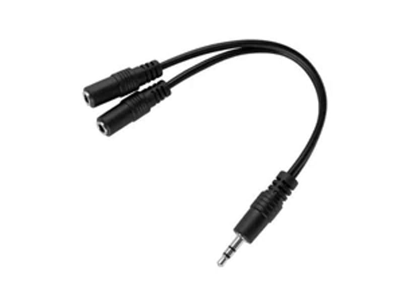 New 6inch 3.5mm (1/8") Male Stereo TRS Plug to 2 3.5mm Stereo Female Splitter Cable image 1